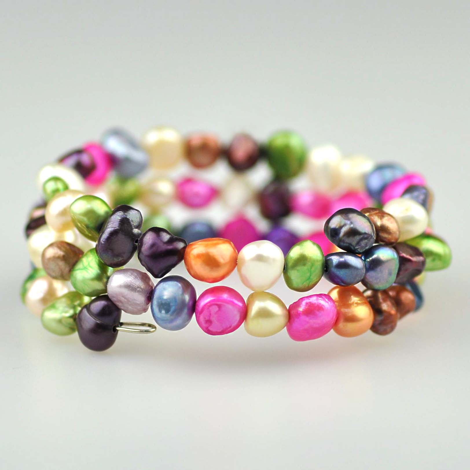 Zoetwater parel wikkelarmband Zen Colorful
