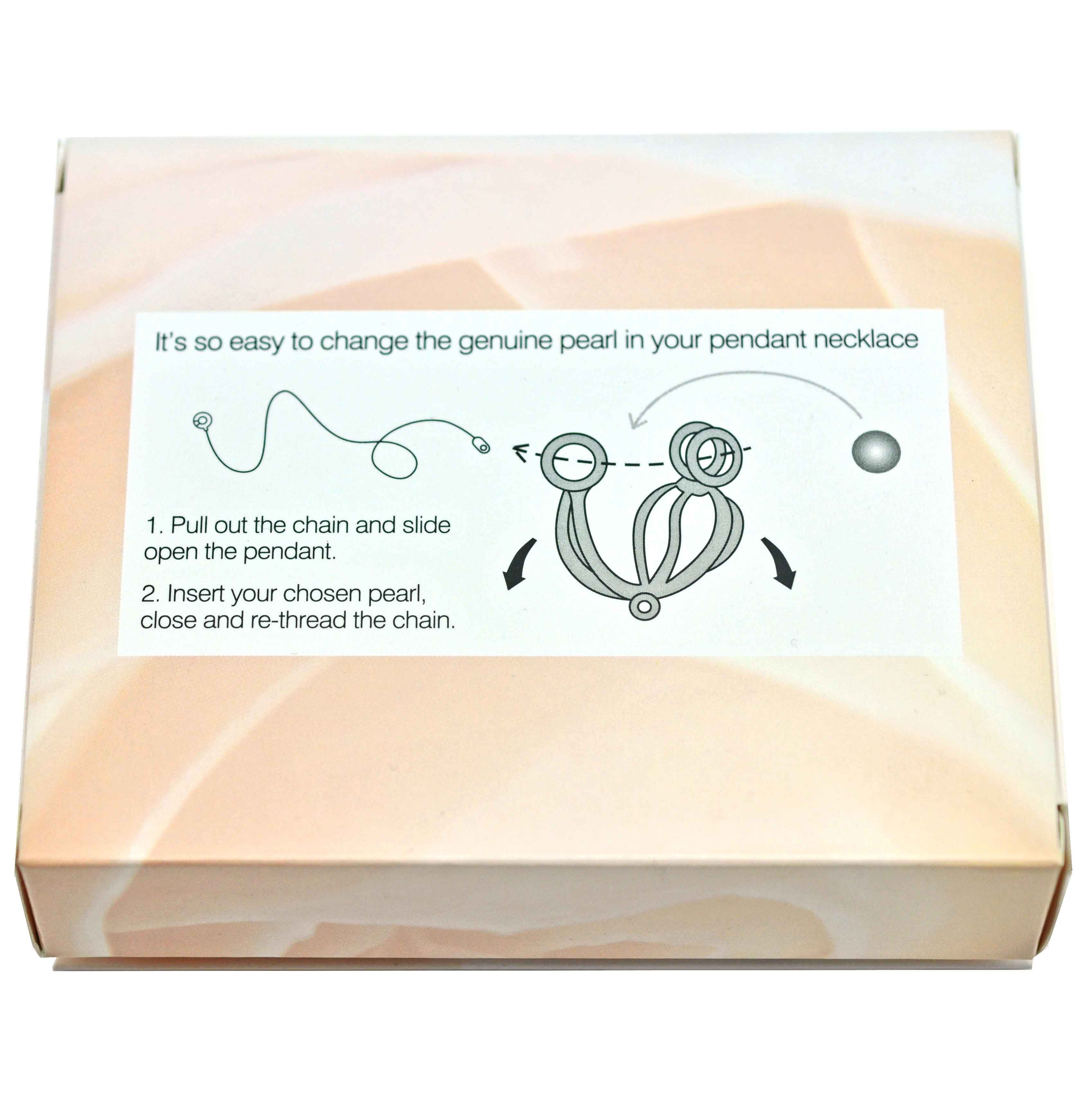 Cadeau set parelketting met hanger, achterkant verpakking | Gift Box Rose