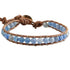 Blauw edelstenen armband met agaat en leer | Wrap Blue Agate Effloresce
