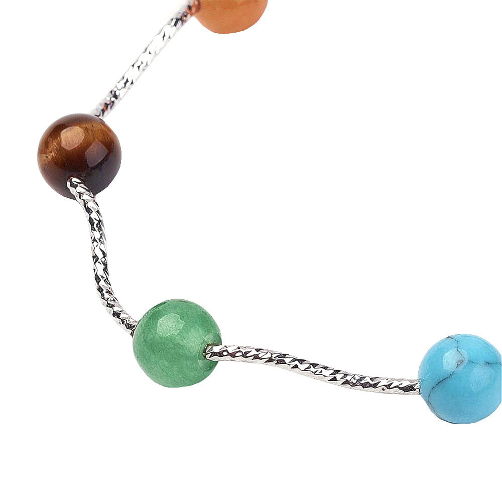 Detail van edelstenen armband met veel gekleurde edelstenen | Mix Gemstone Balls