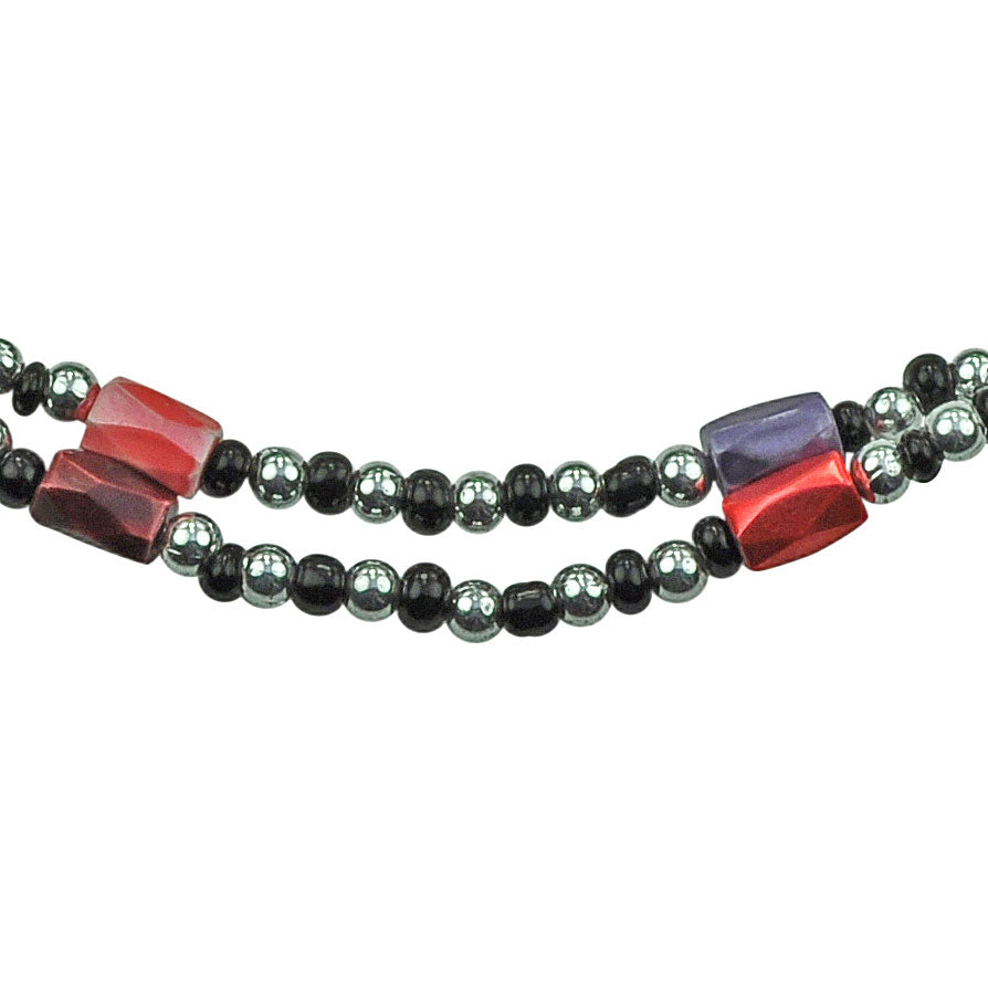 Detail van edelstenen wikkelarmband met magnetiet | Color Black Magnetite Wrap