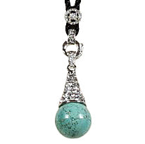 Turkoois edelstenen ketting met stras stenen en turkoois | Turquoise Bling
