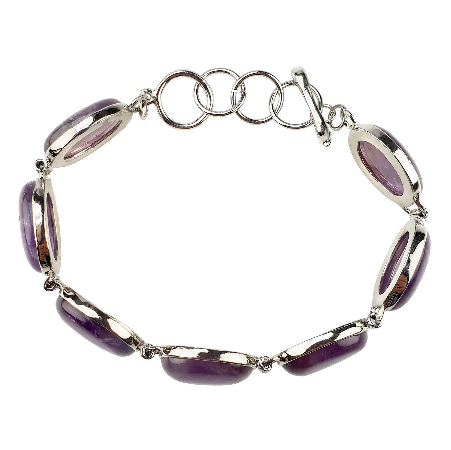 Paarse edelstenen armband met amethist, boven aanzicht | Amethyst Oval