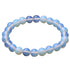 Licht blauwe edelstenen armband met zee opaal, elastisch | Sea Opal