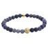 Blauwe edelstenen armband met sodaliet en gouden stras steentjes, elastisch | Sodalite Sparkling Gold