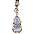 Detail van blauwe edelstenen ketting met opaal hanger en rosé goud | Sea Opal Gold