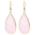 Roze edelstenen oorbellen met rozenkwarts en goud edelstaal | Big Teardrop Rose Quartz Gold