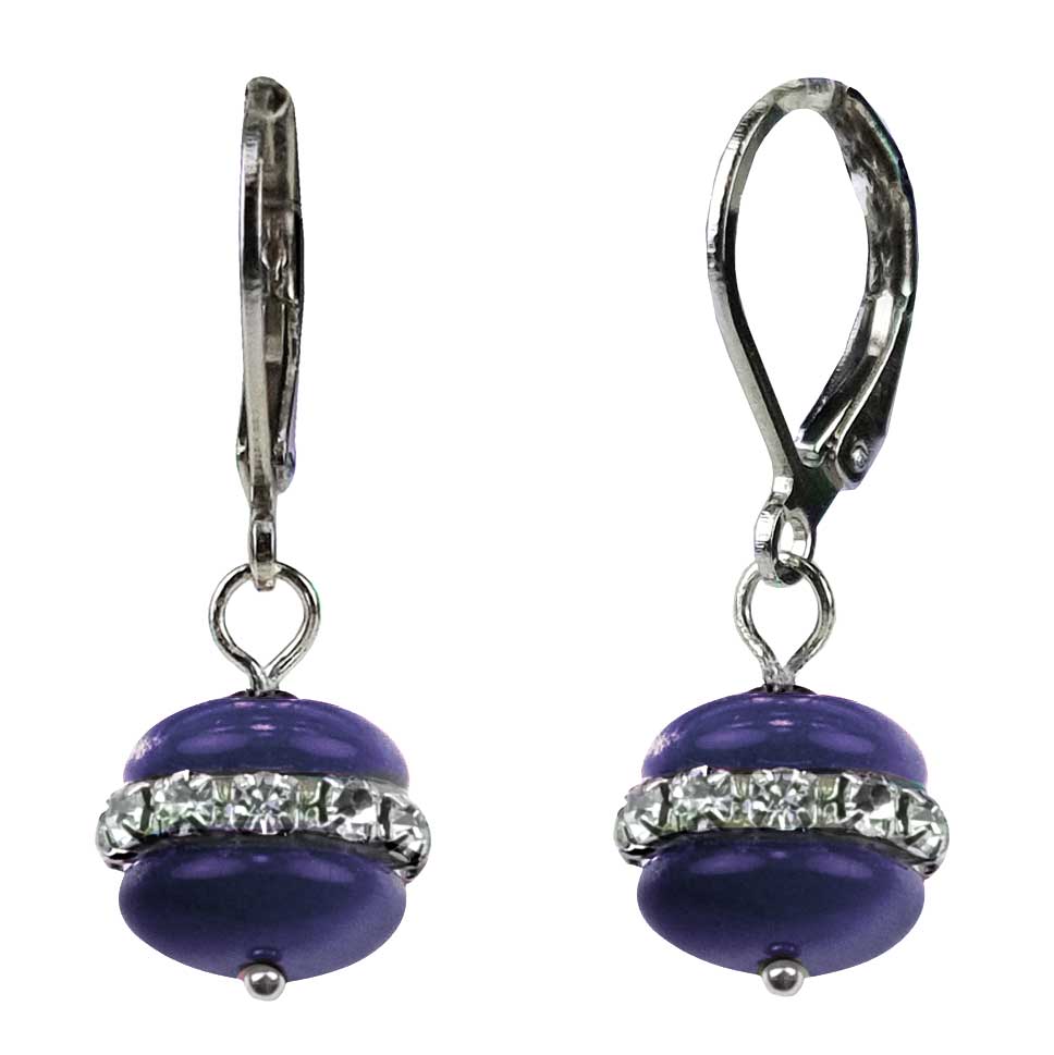 Blauwe edelstenen oorbellen met stras stenen en sterling zilver | Cat&