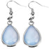 Licht blauwe edelstenen oorbellen met zee opaal en oorbelhaakjes van sterling zilver (925) | Sea Opal Teardrop
