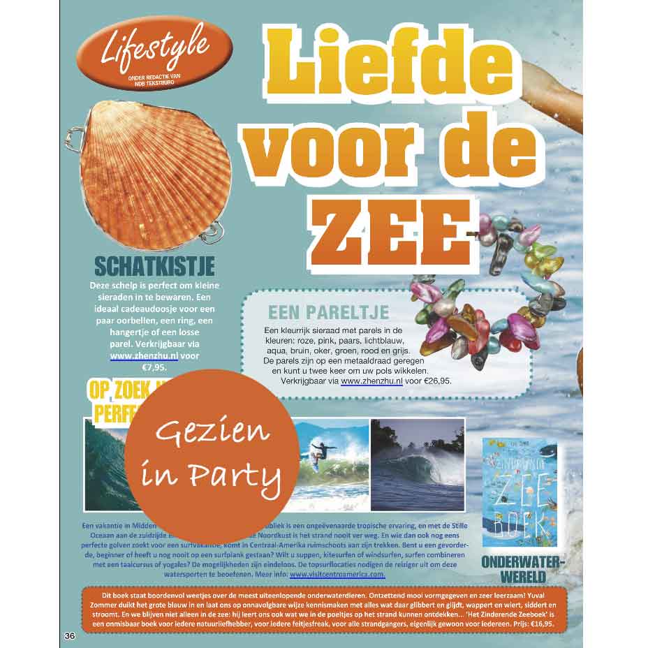 Zoetwater parel wikkel armband met vrolijke kleurtjes gezien in tijdschrift Party| Samba