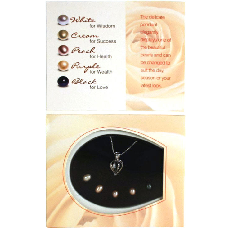 Cadeau set parelketting met hanger, vooraanzicht| Gift Box Rose