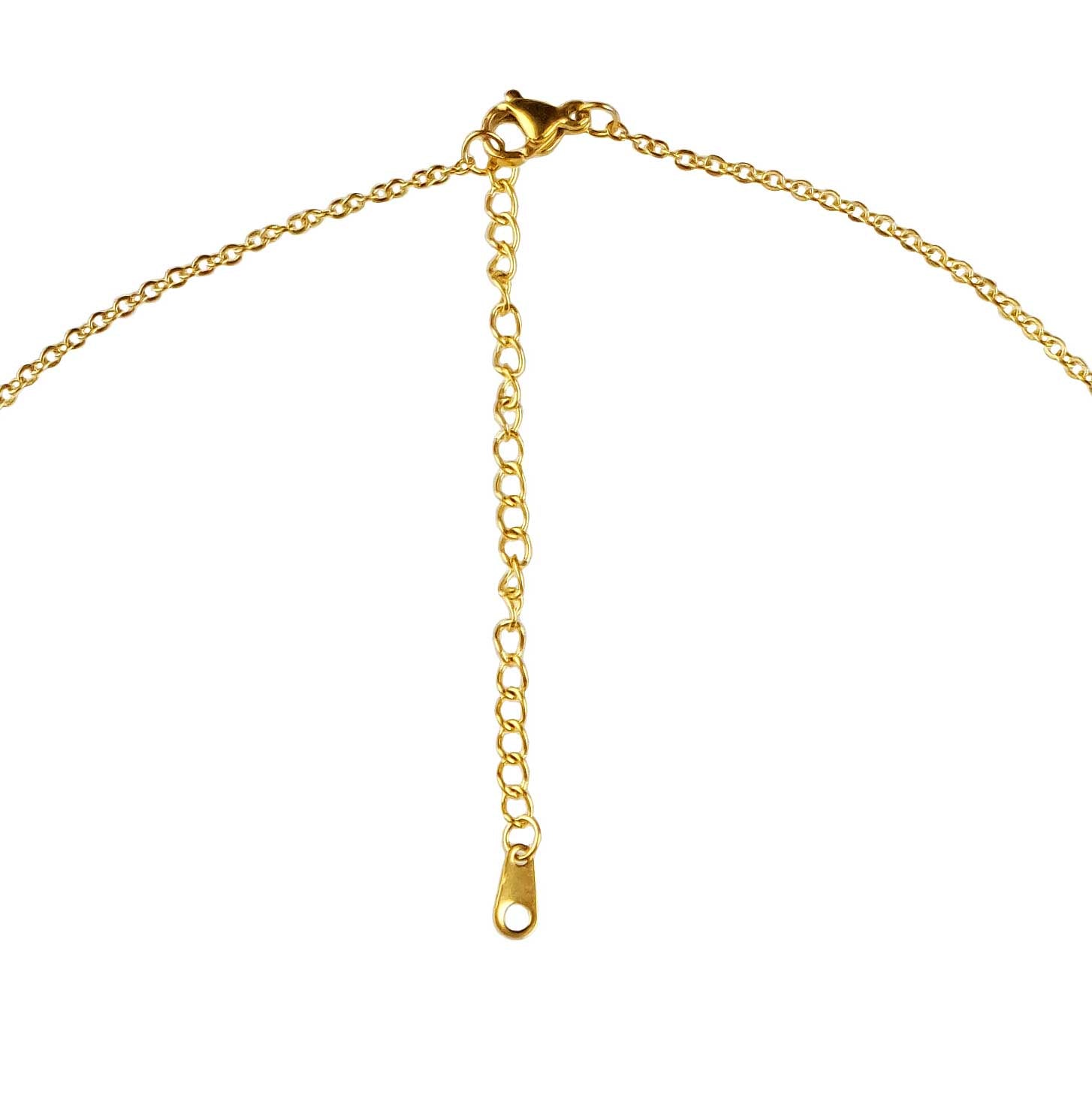 Slotje van paarse schelpenketting met schelpen hanger aan goud edelstalen ketting | Shell Cowrie Purple