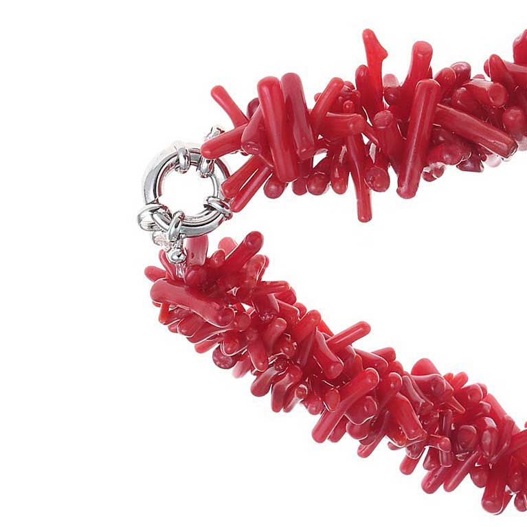 Slotje van rood koralen ketting | Carola