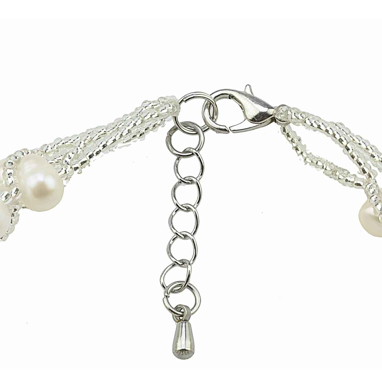 Slotje van wit breed zoetwater parel armband | Elisabeth II