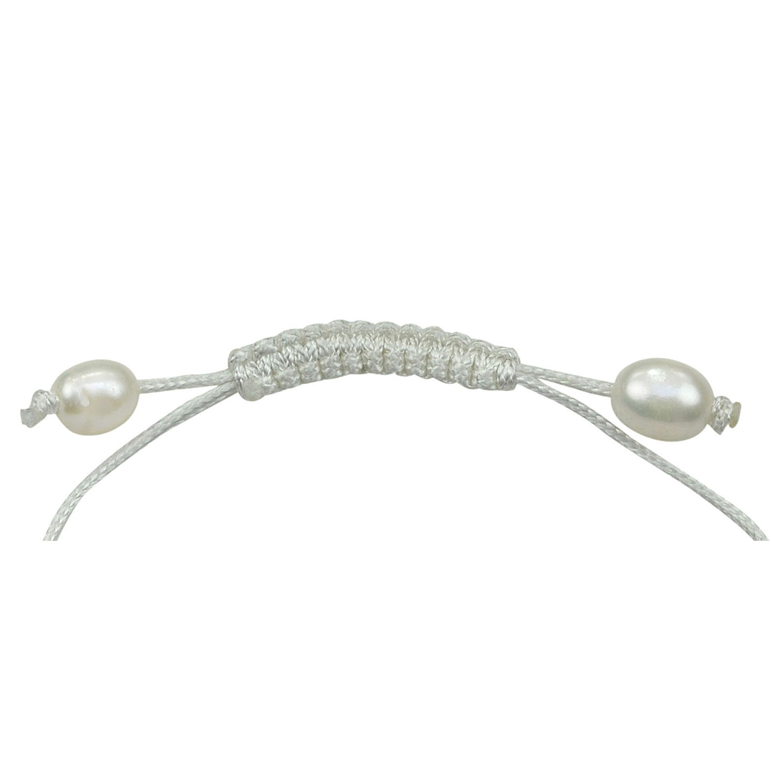 Sluiting van wit zoetwater parel armband, schuif armband met parels | White Pearl Cord
