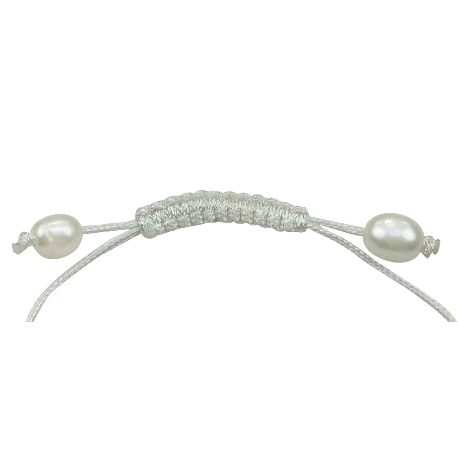 Sluiting van wit zoetwater parel armband, schuif armband met parels | White Pearl Cord