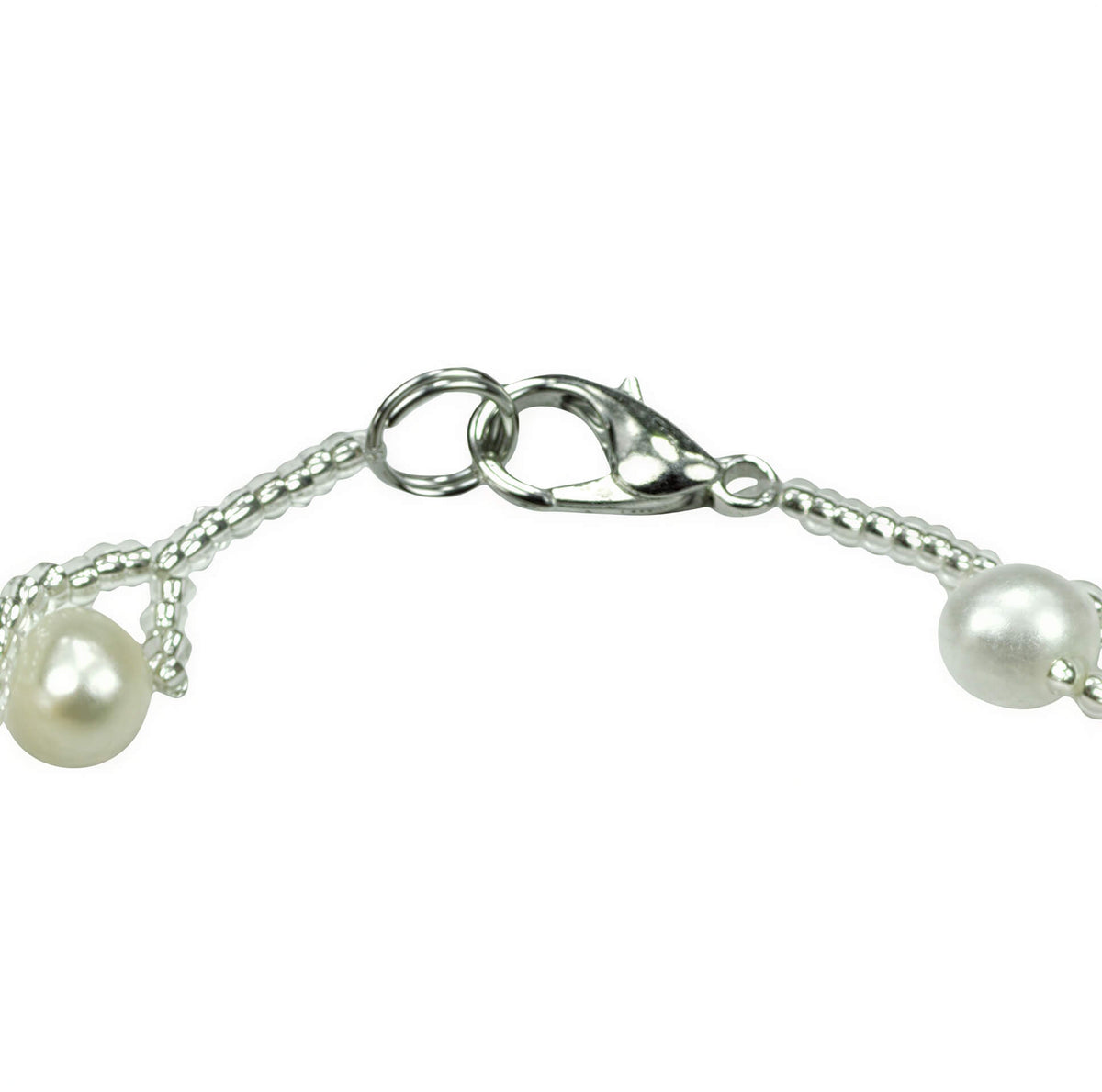 Slotje van zoetwater parel armband met witte parels | Twist Pearl White