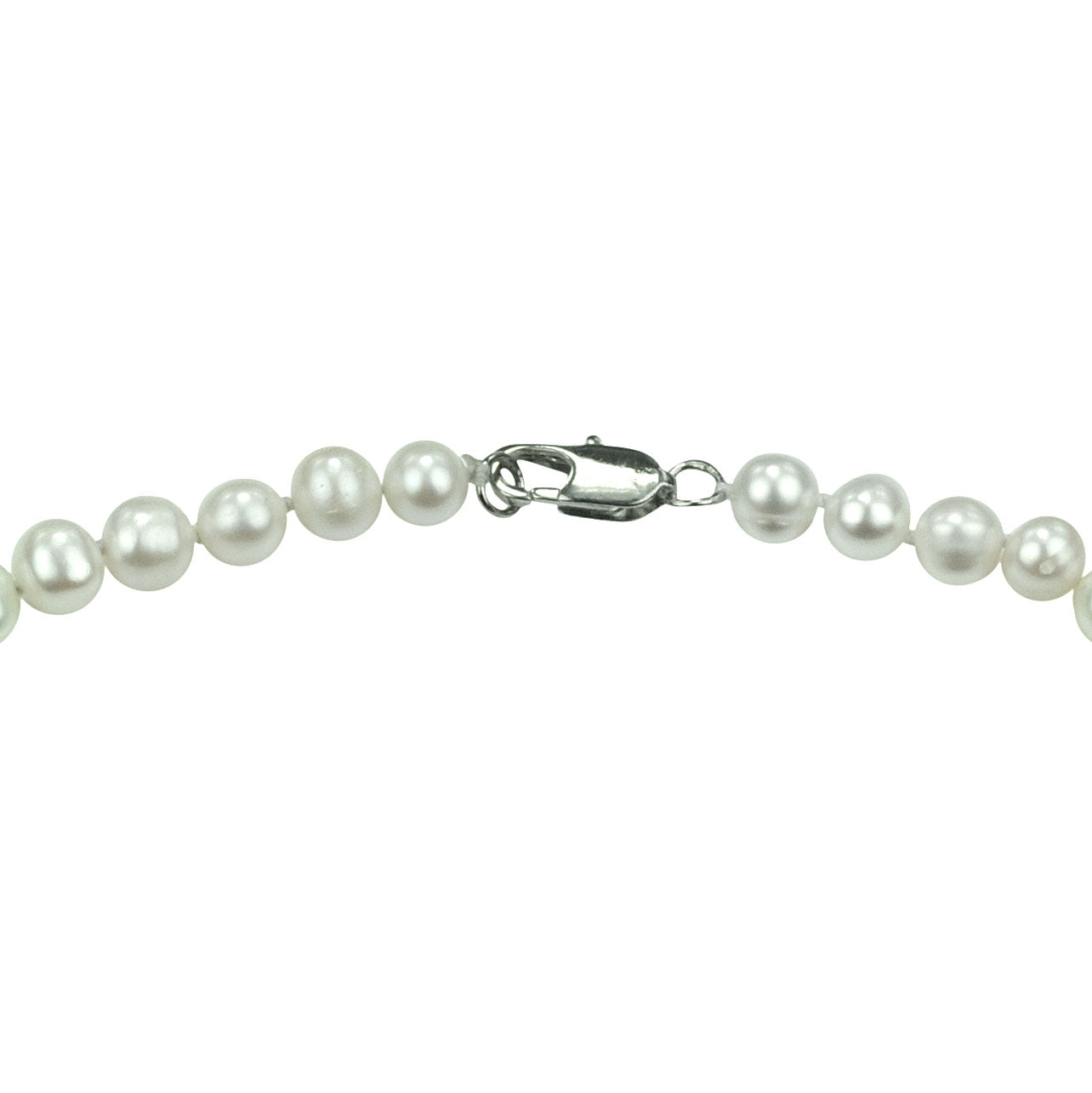 Slotje van zoetwater parelketting met witte parels en sterling zilver (925) | Bella Small