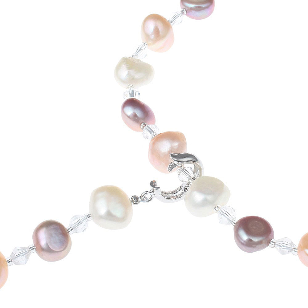 Slotje van verstelbare zoetwater parelketting met pastel kleurige parels | Adjustable Pearl Soft Colors