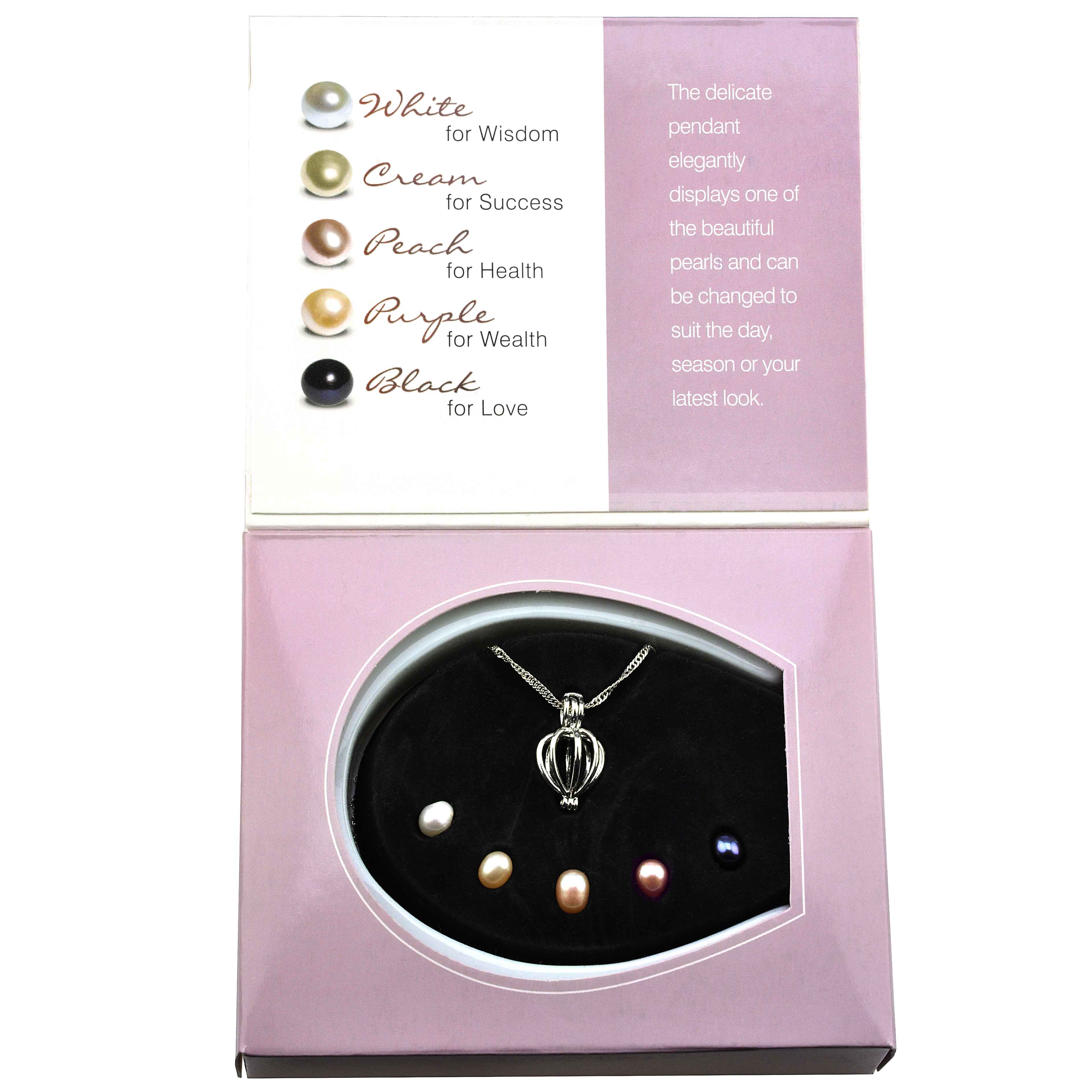 Cadeau set parelketting met hanger verpakking open geklapt | Gift Box Hearts