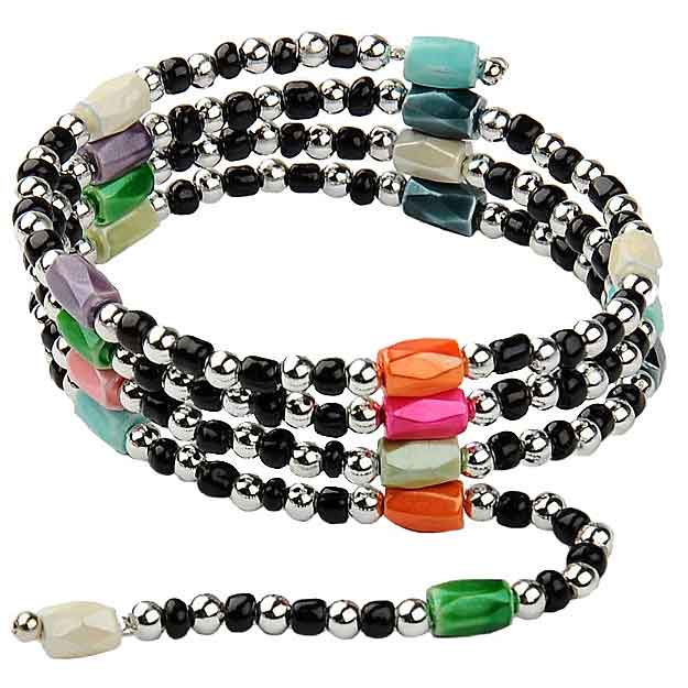 Edelstenen wikkelarmband met magnetiet  | Color Black Magnetite Wrap