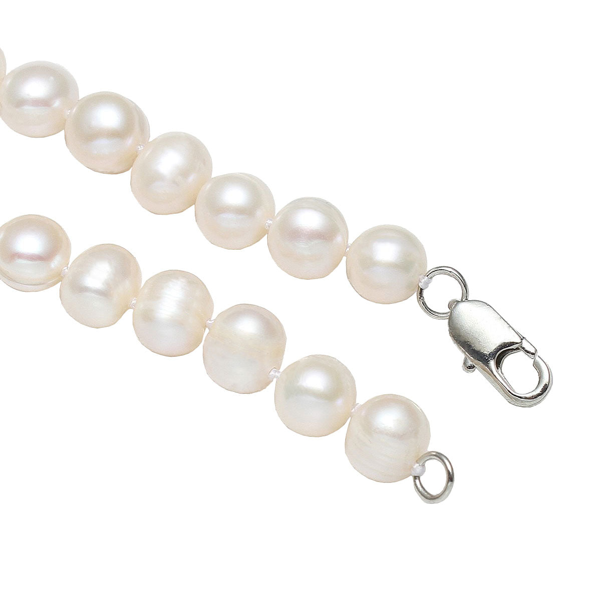 Zoetwater parelketting met sterling zilver (925) detail van slotje | Bella