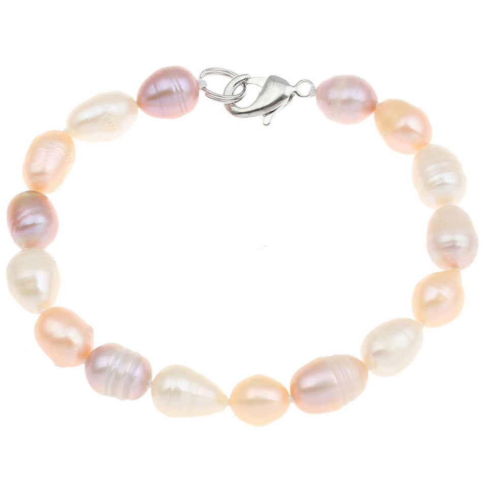 Hand geknoopt zoetwater parel armband met sterling zilver (925) | Hermosa