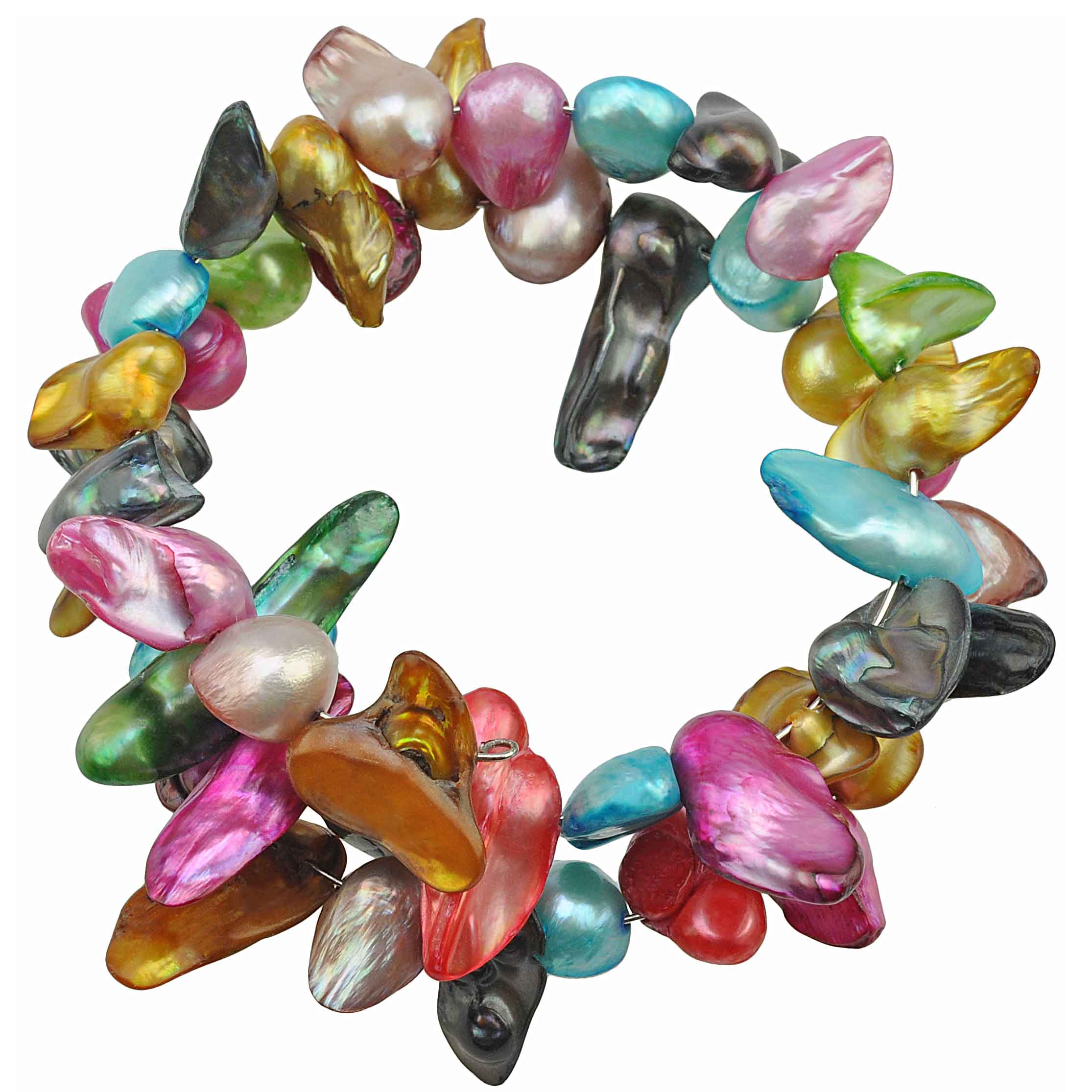 Zoetwater parel wikkel armband met vrolijke kleurtjes | Samba