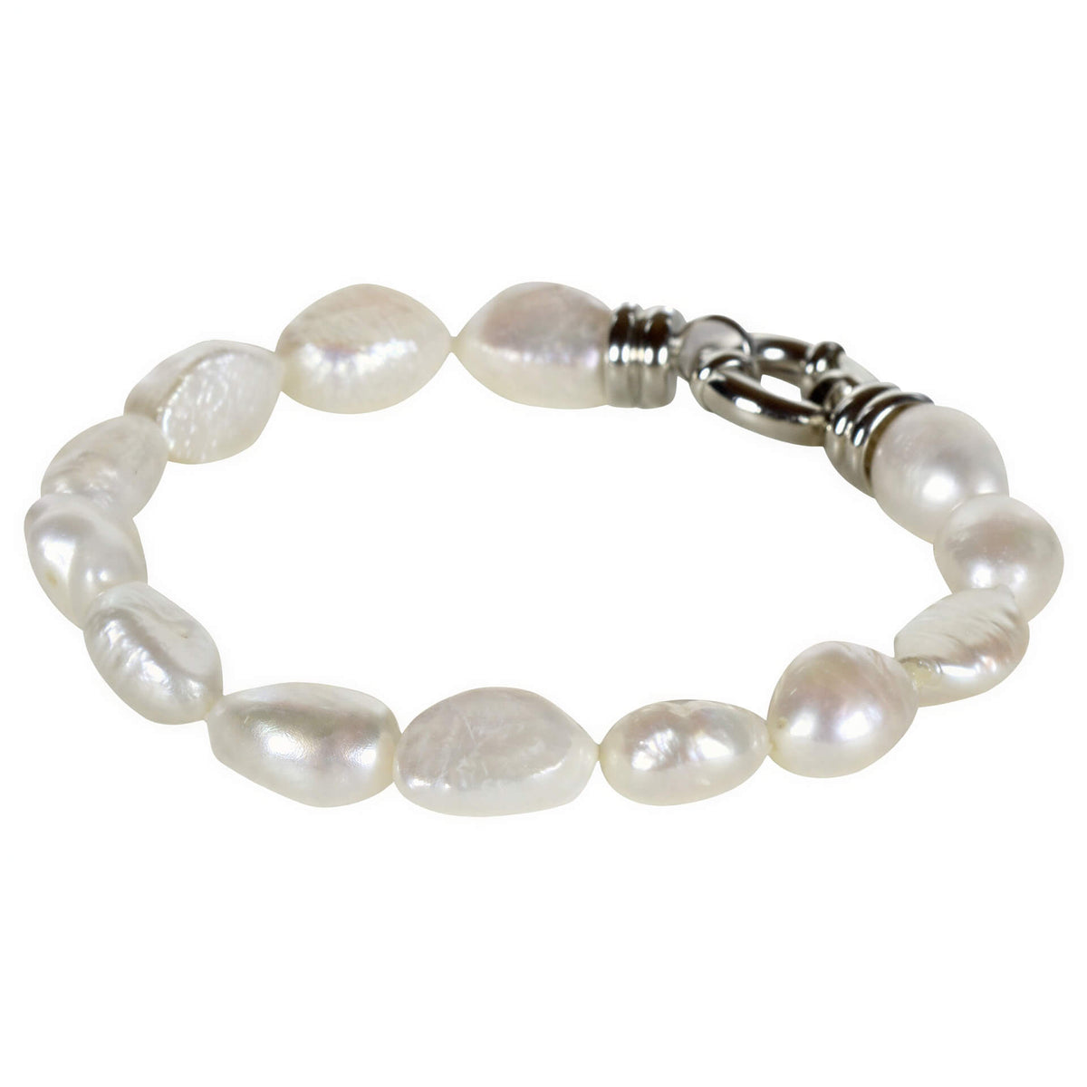 Wit zoetwater parel armband, handgeknoopt - Wola