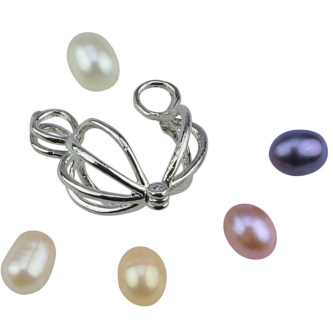 Cadeau set parelketting met hanger, hanger met losse parels |