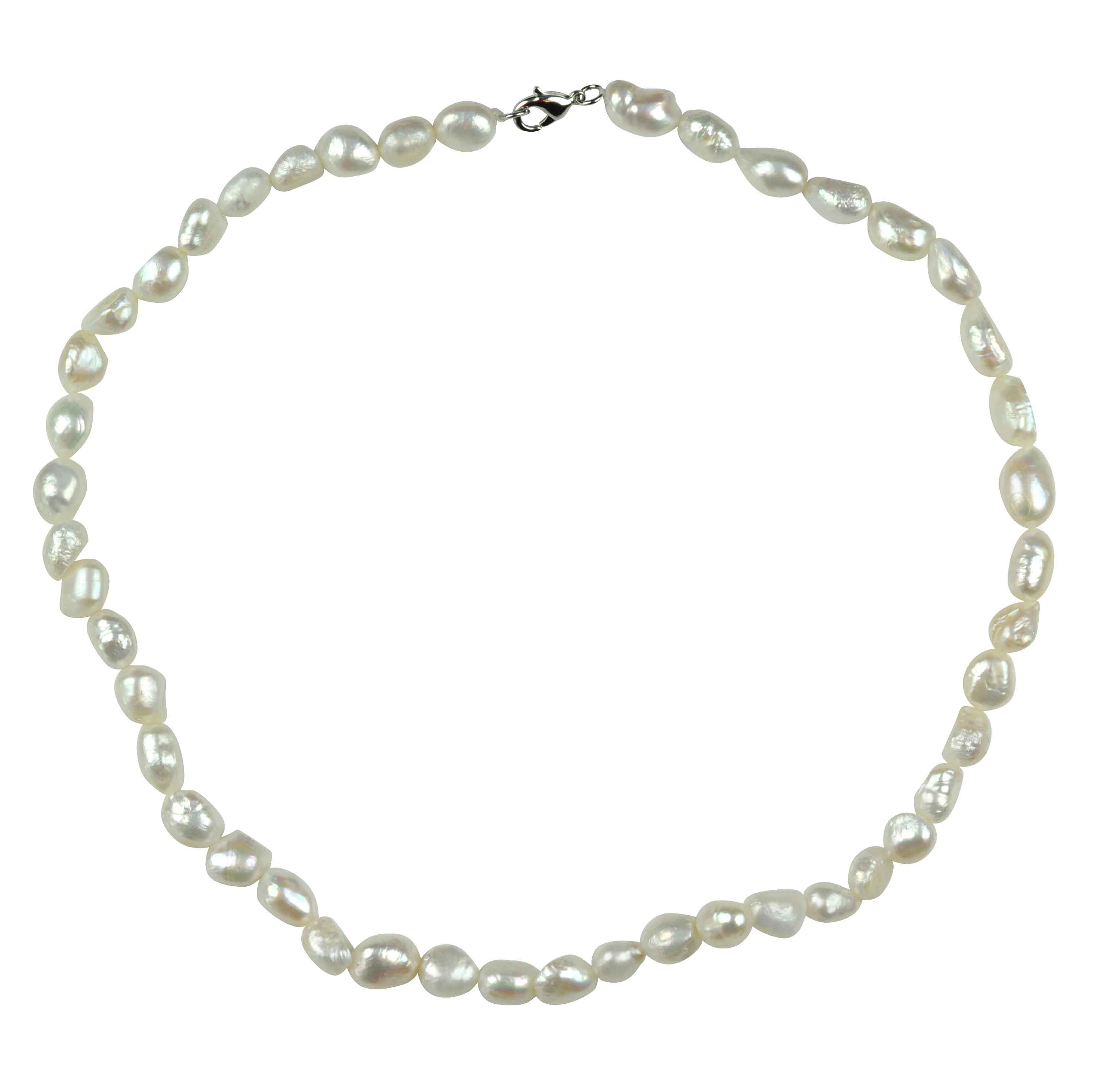 Witte zoetwater parelketting met sterling zilveren slotje (925) | Ibice