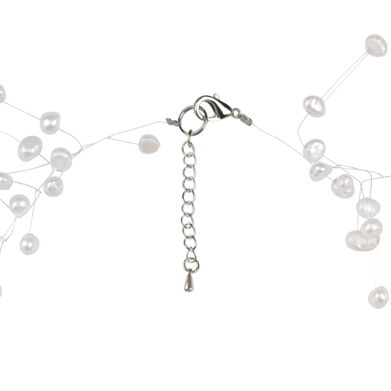 Slotje van zoetwater parelketting met witte parels en sterling zilver (925) | Sparkling White