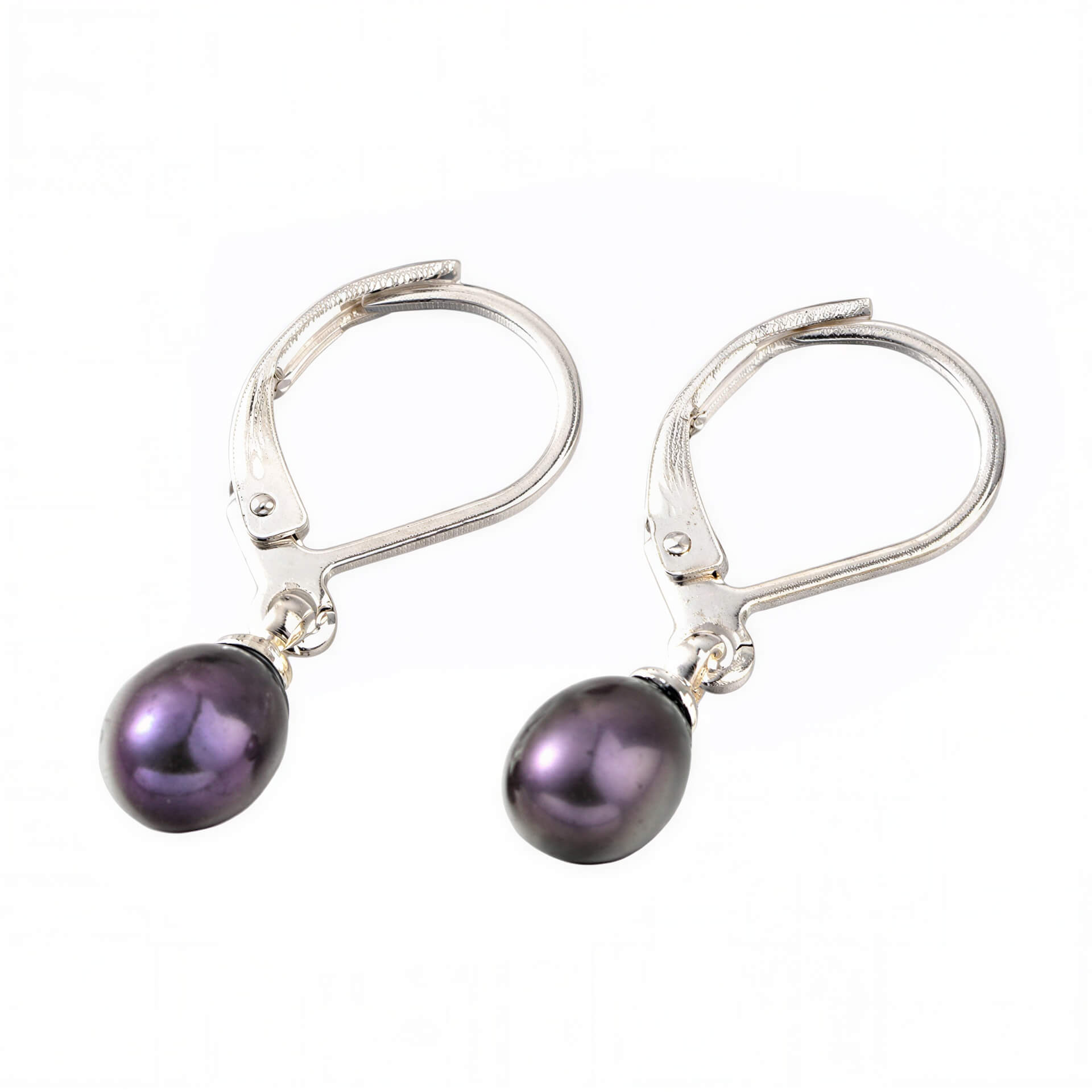 Zoetwater parel oorbellen met paars bruine parels en edelstaal | Dangling Little Pearl