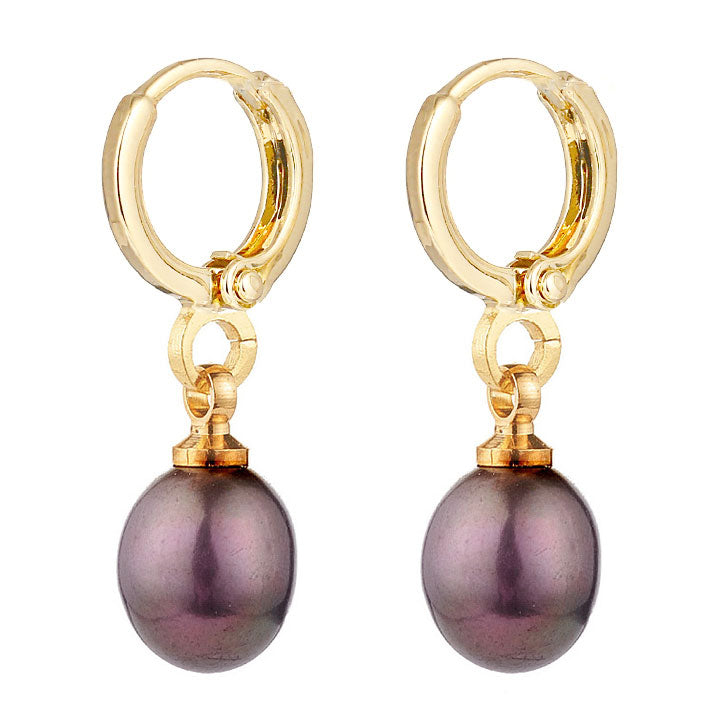 Zoetwater parel oorbellen met goud edelstalen oorringen | Dilia