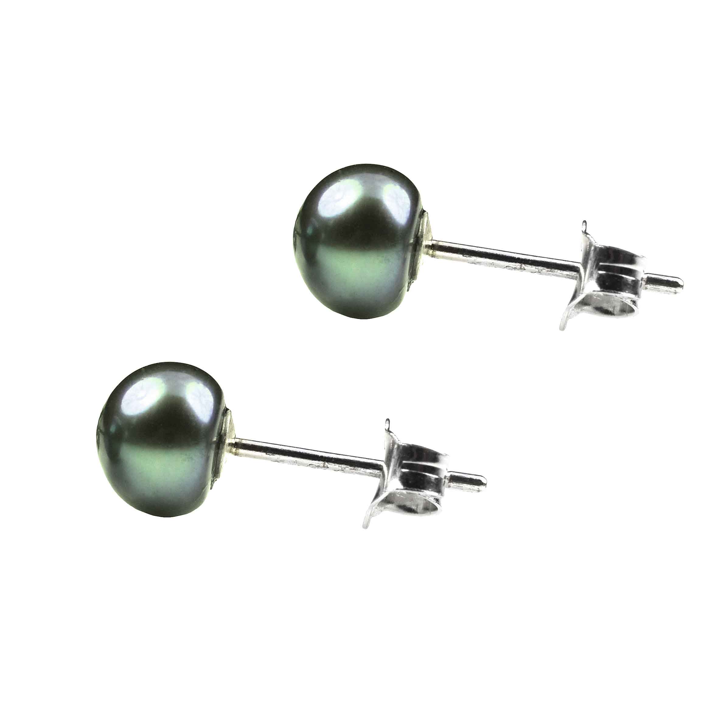 Groen grijze zoetwater parel oorknopjes | Sea Eye