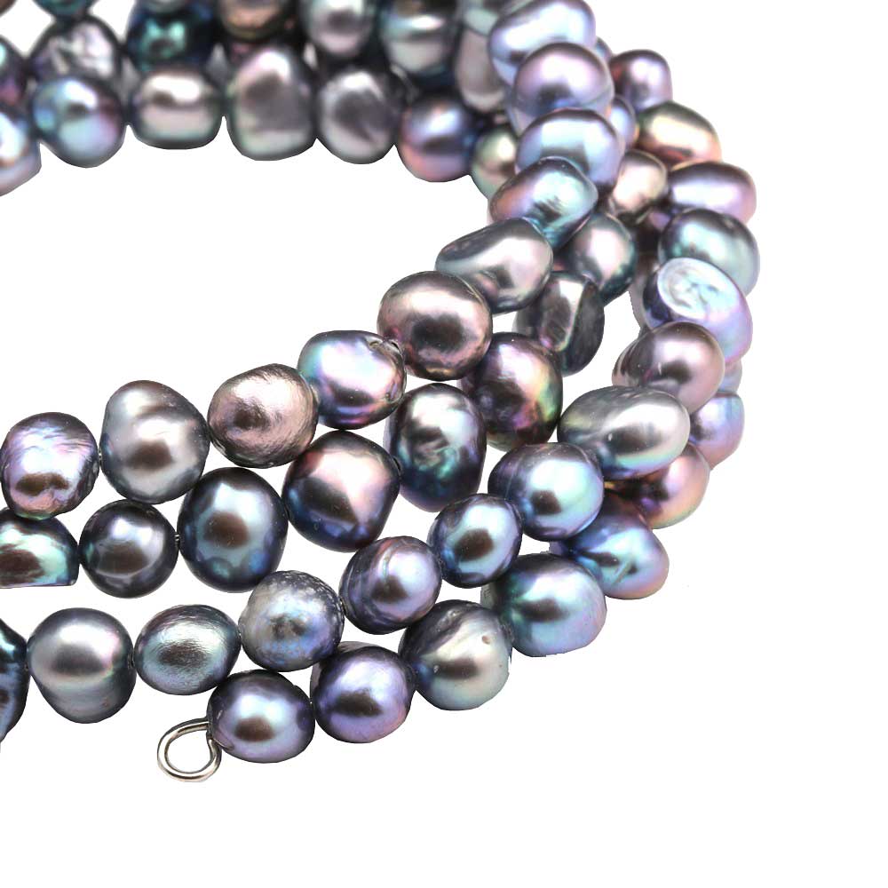 Achterkant van zoetwater parel armband met blauw paarse parels | Zen Peacock