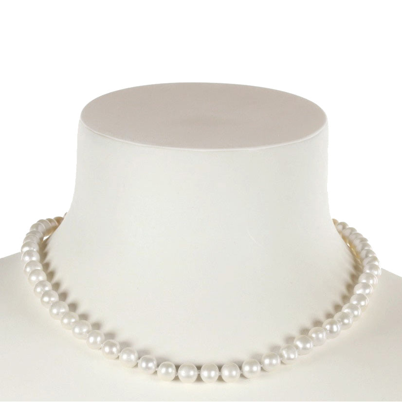 Witte zoetwater parelketting met sterling zilver (925) op buste | Bella