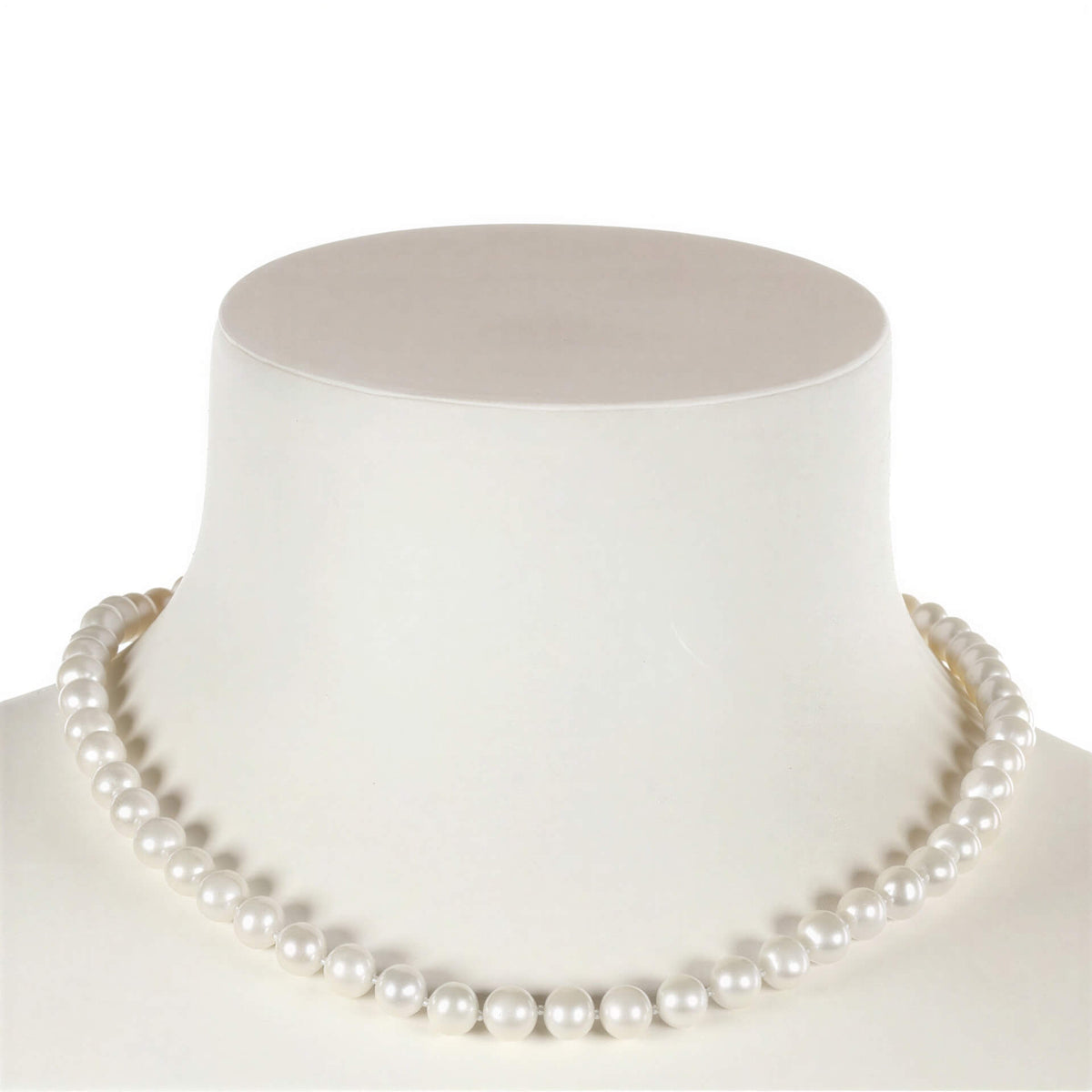 Witte zoetwater parelketting met sterling zilver (925) op buste | Bella