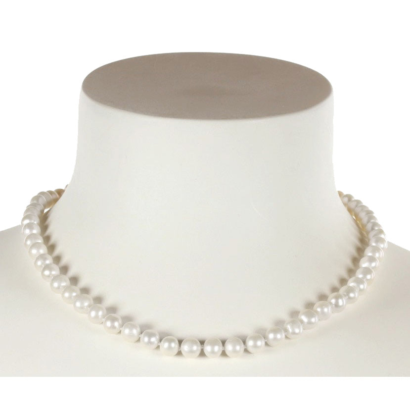 Witte zoetwater parelketting met sterling zilver (925) op buste | Bella