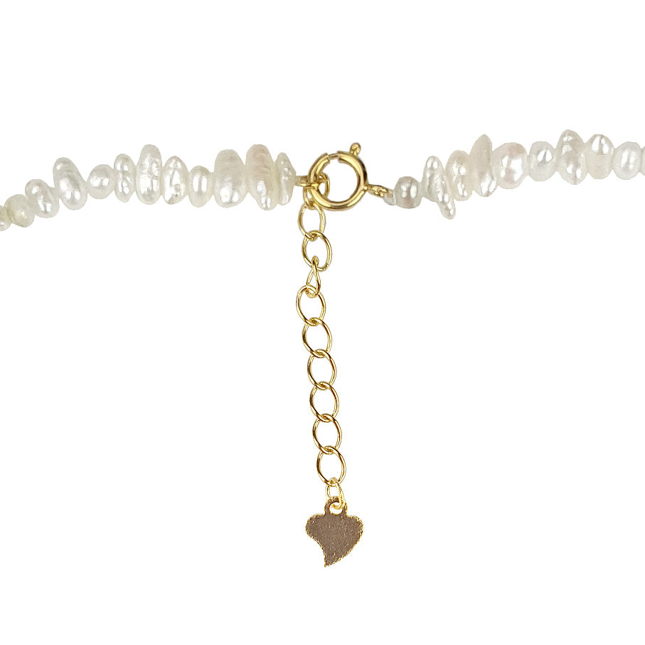 Slotje van zoetwater parelketting met kleine witte parels | Mily