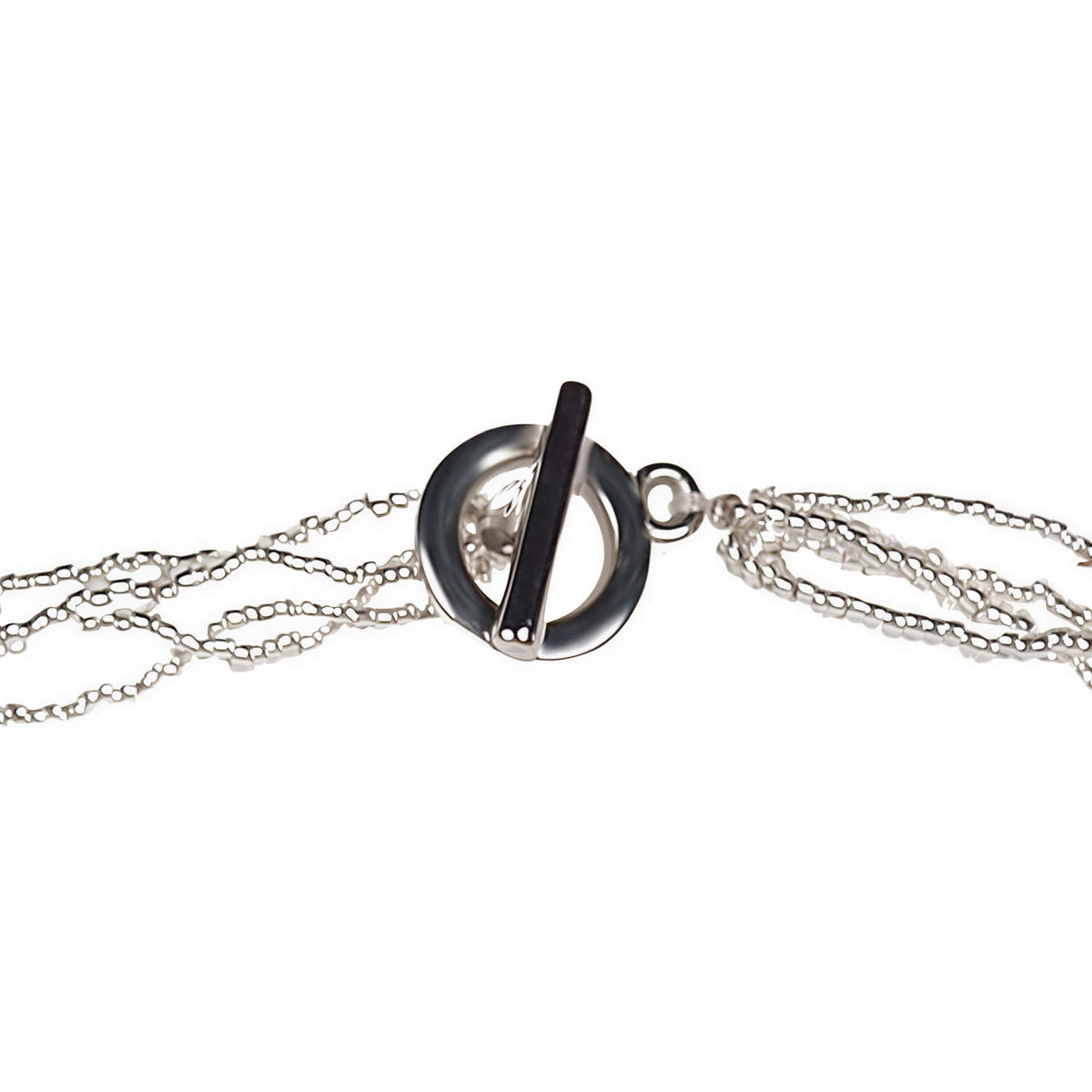 Slotje van witte zoetwater parelketting met beige glaskristallen | set Pearl Crystal Clear