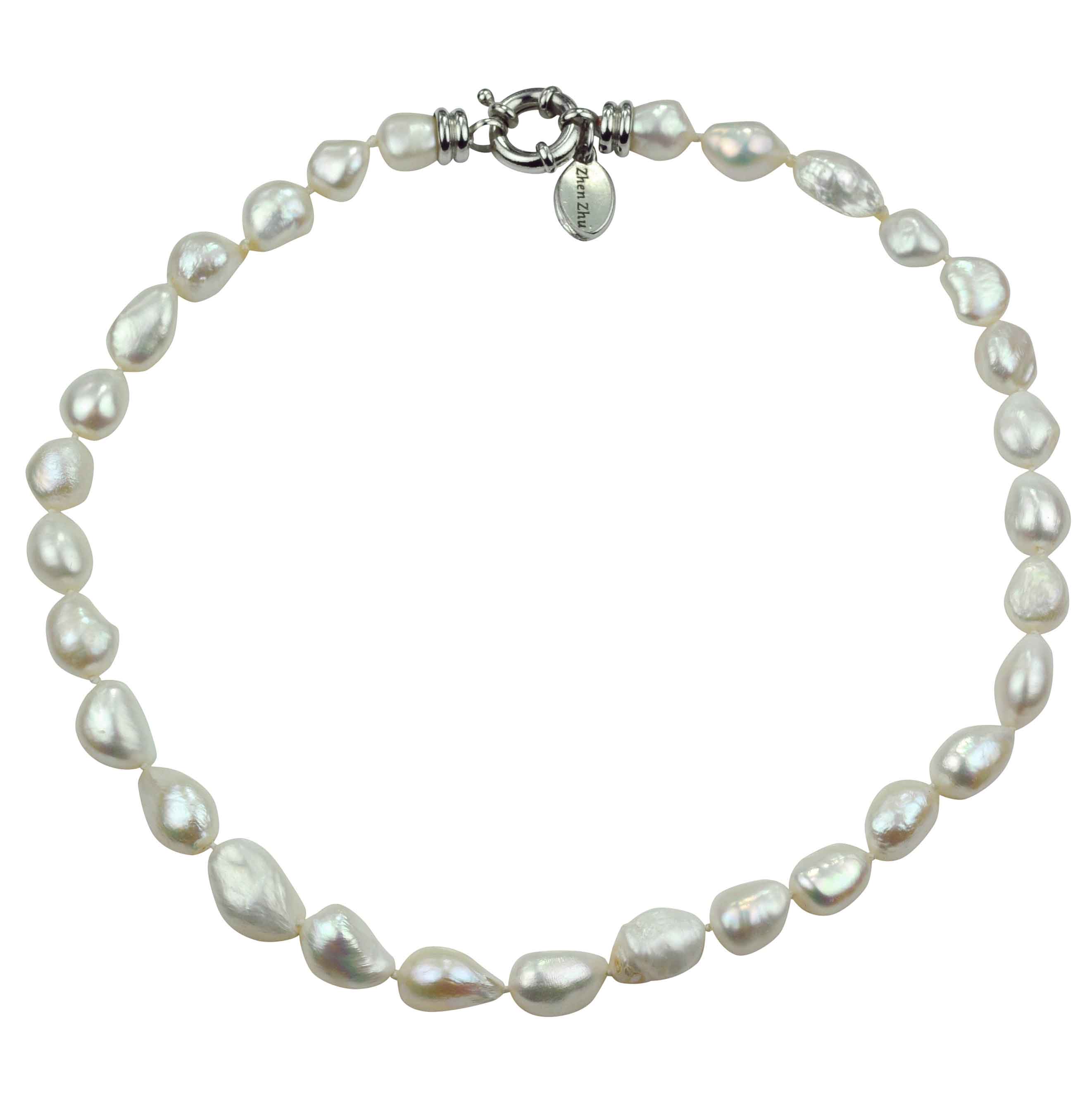 Handgeknoopte witte zoetwater parelketting | Cadeau set Wola