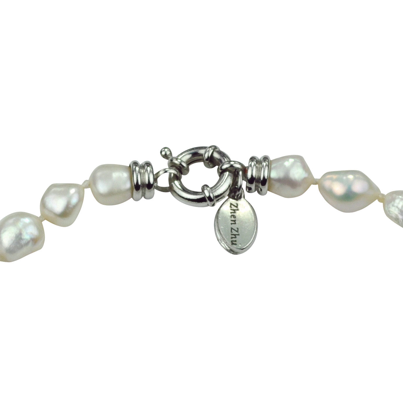 Slotje van handgeknoopte zoetwater parelketting met witte parels | Cadeau set Wola