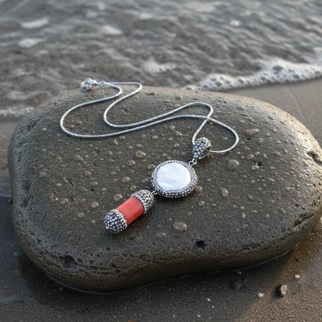 Bright Pearl Coral Two op natte steen