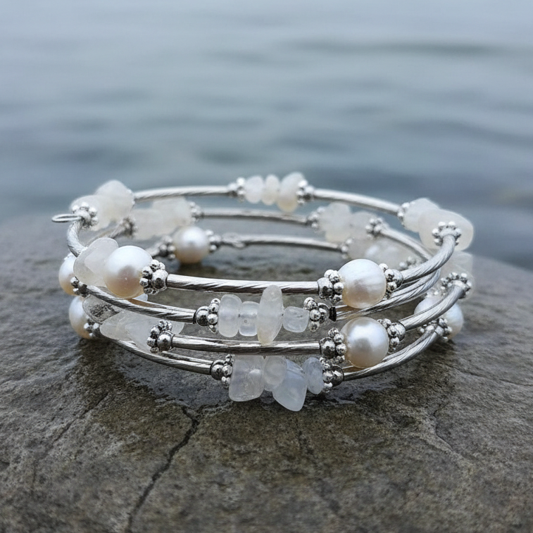 Close-up wikkelarmband Wrap Pearl Moonstone