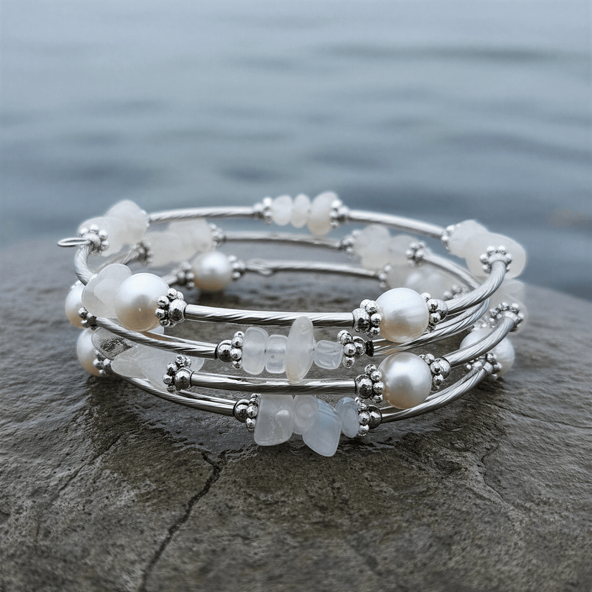 Close-up wikkelarmband Wrap Pearl Moonstone