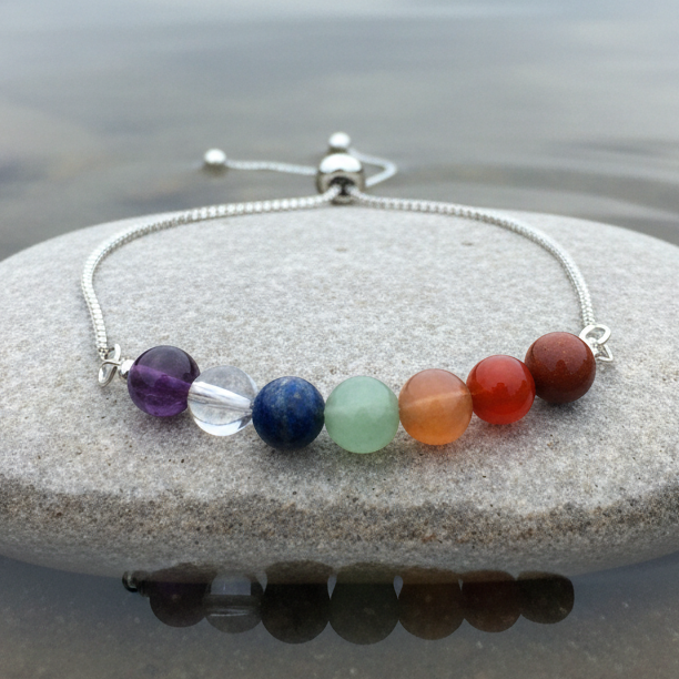 Edelstenen armband Adjustable Gemstone Rainbow op steen