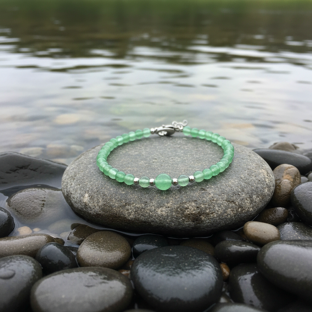 Little Green Aventurine armband op steen met water