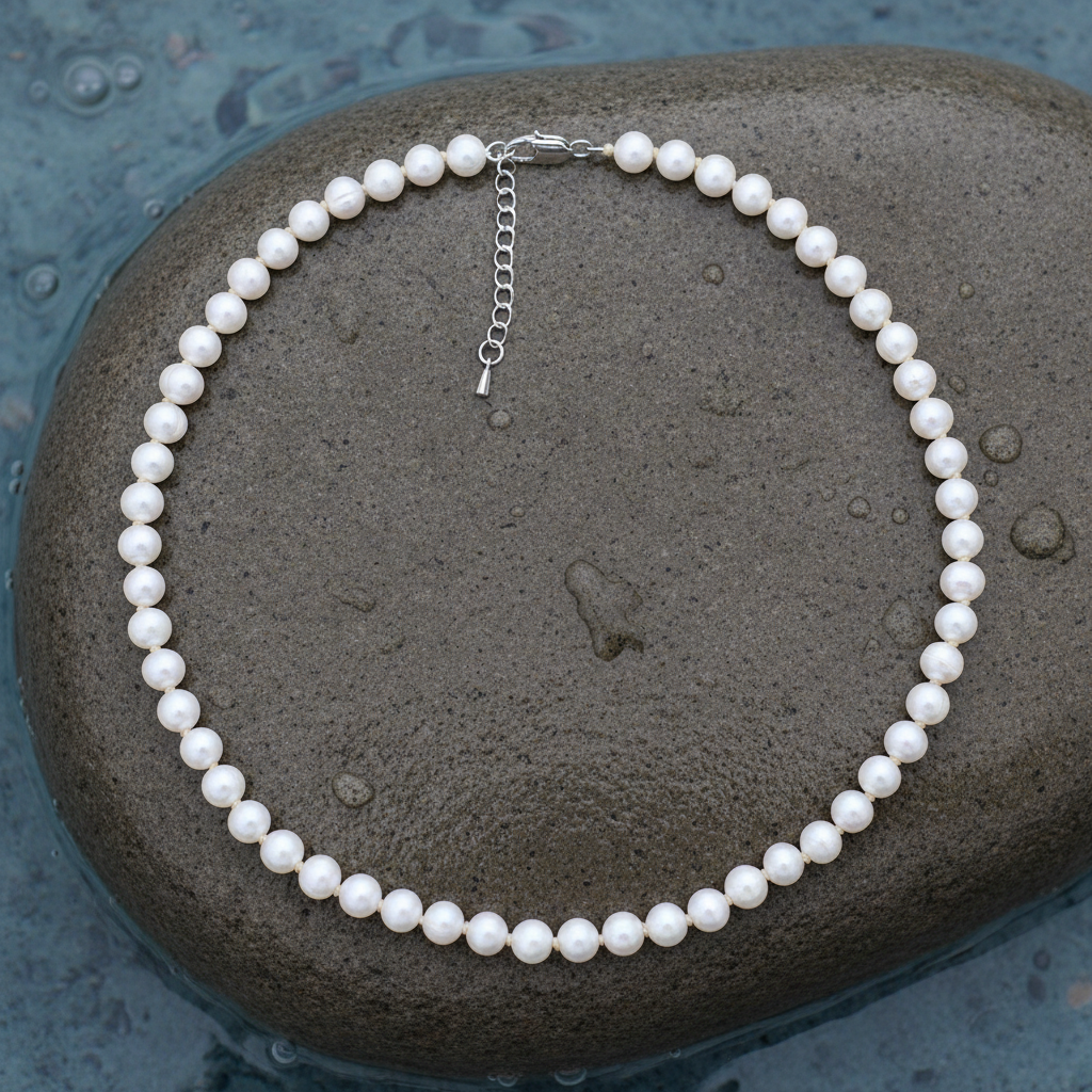 Parelketting Bella met zichtbare knoopjes