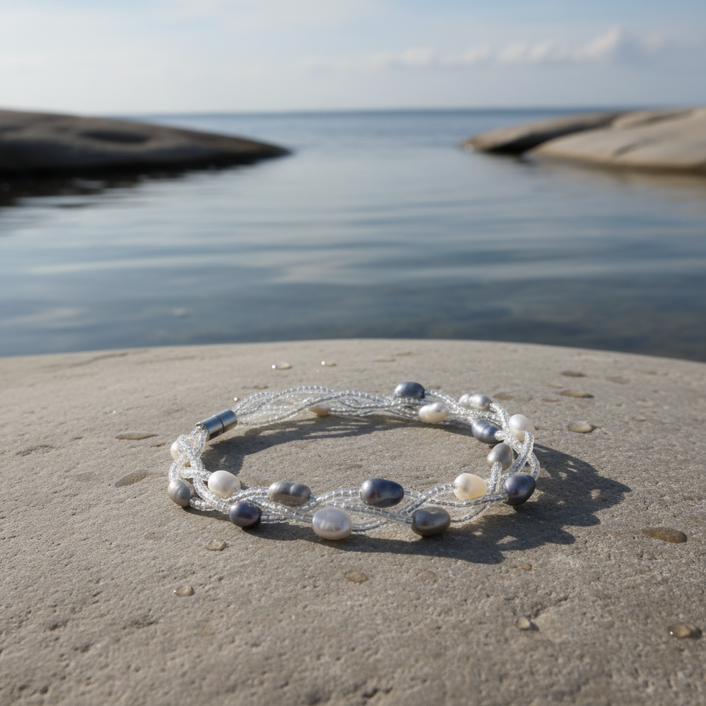 Twine Pearl Grey armband sfeerbeeld